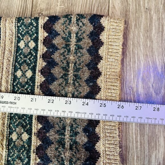 Vintage Ilanco Fair Isle Sweater Womens Small Purple Green Knit Pullover Jumper - Picture 7 of 16